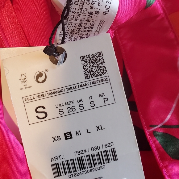 NWT Zara Long Print Jumpsuit pink size Small - Picture 11 of 12
